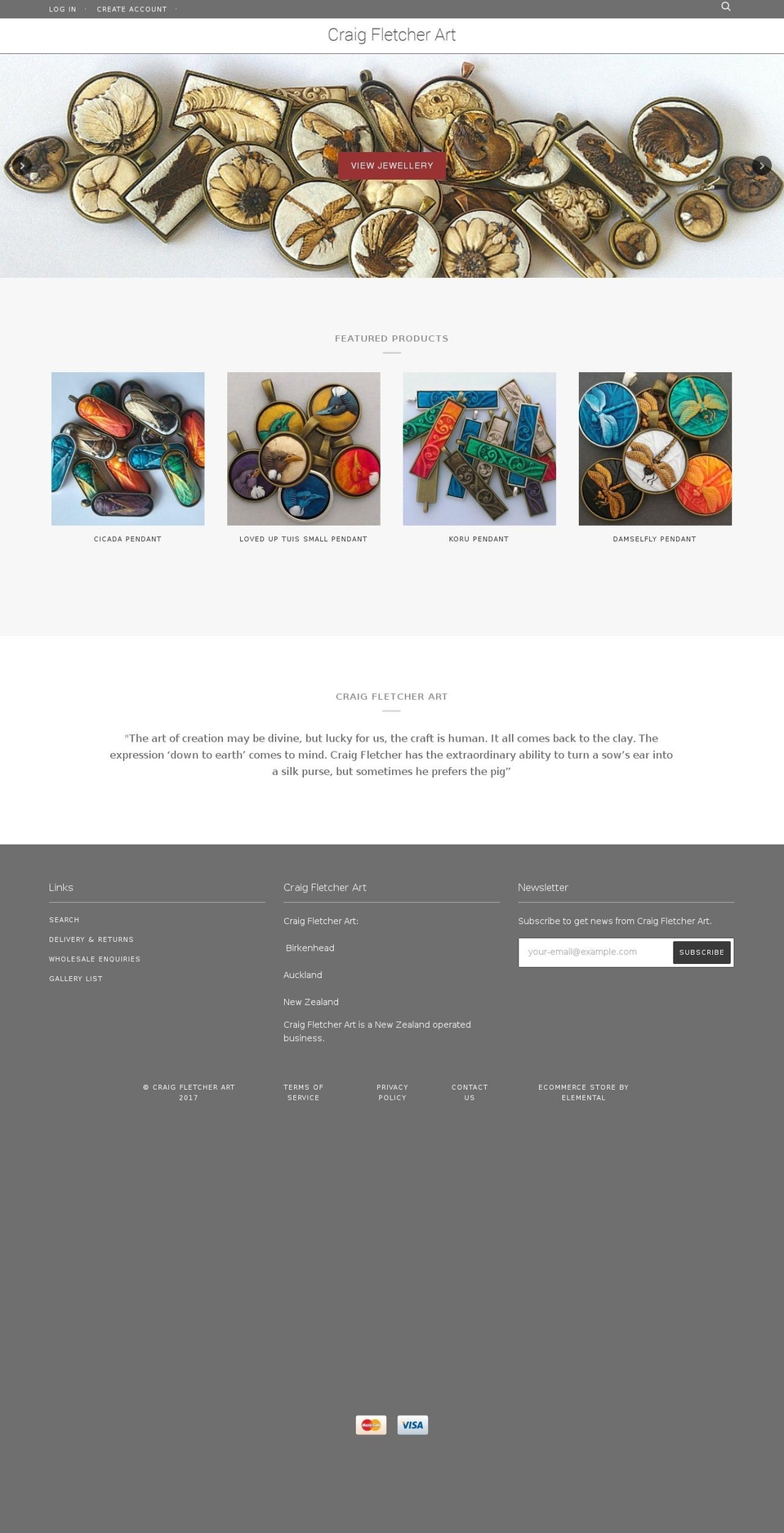 craigfletcherart.com shopify website screenshot