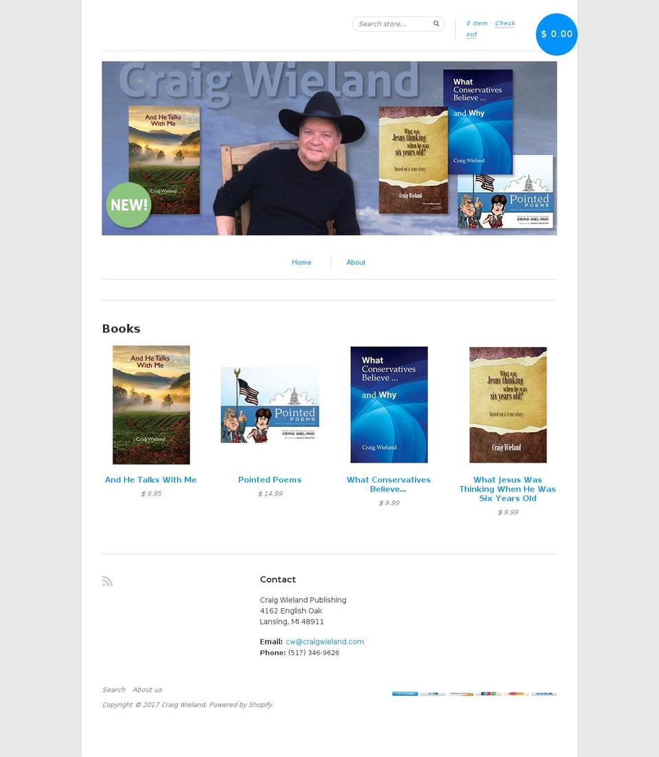 craigwieland.com shopify website screenshot