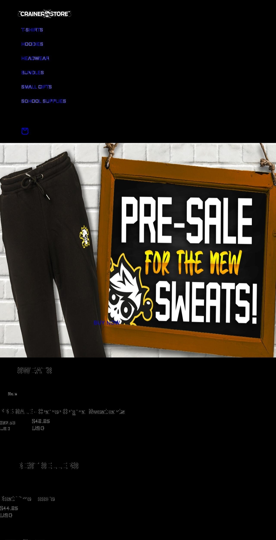 crainerstore.com shopify website screenshot