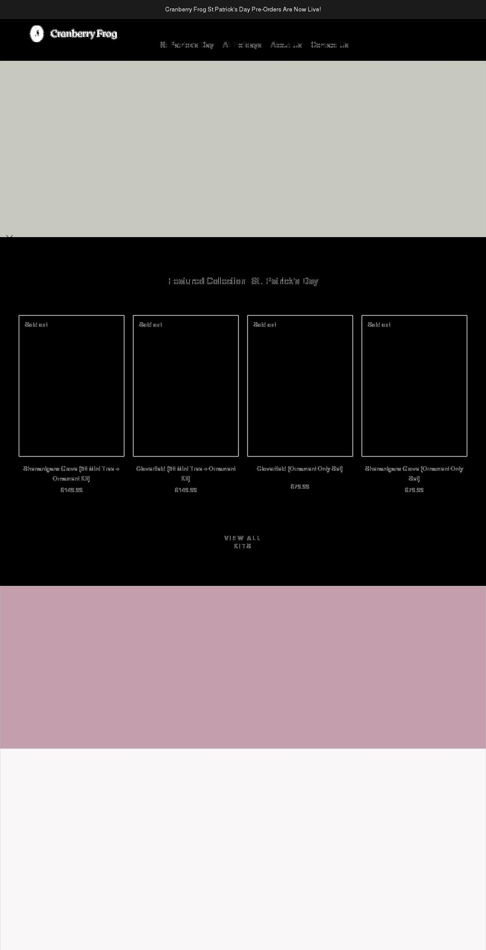 cranberryfrog.com shopify website screenshot