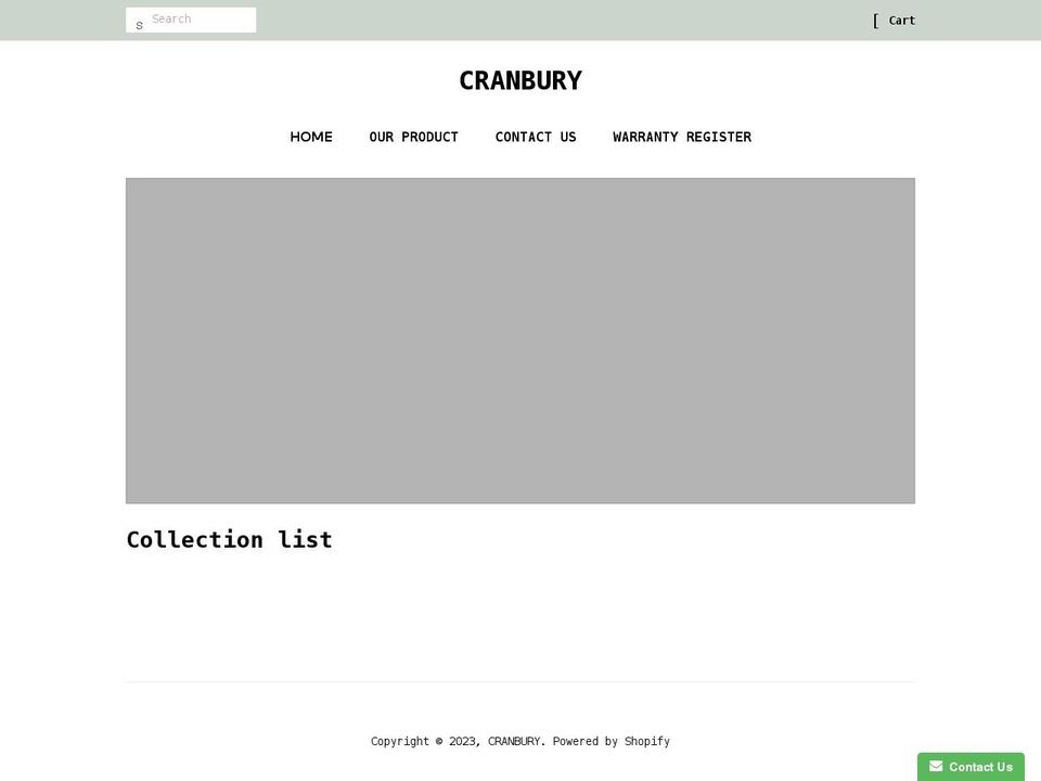 cranbury.us shopify website screenshot