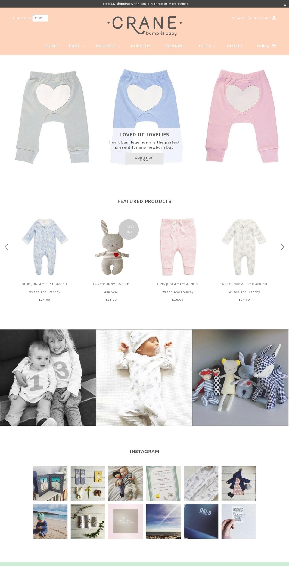 cranebumpbaby.com shopify website screenshot