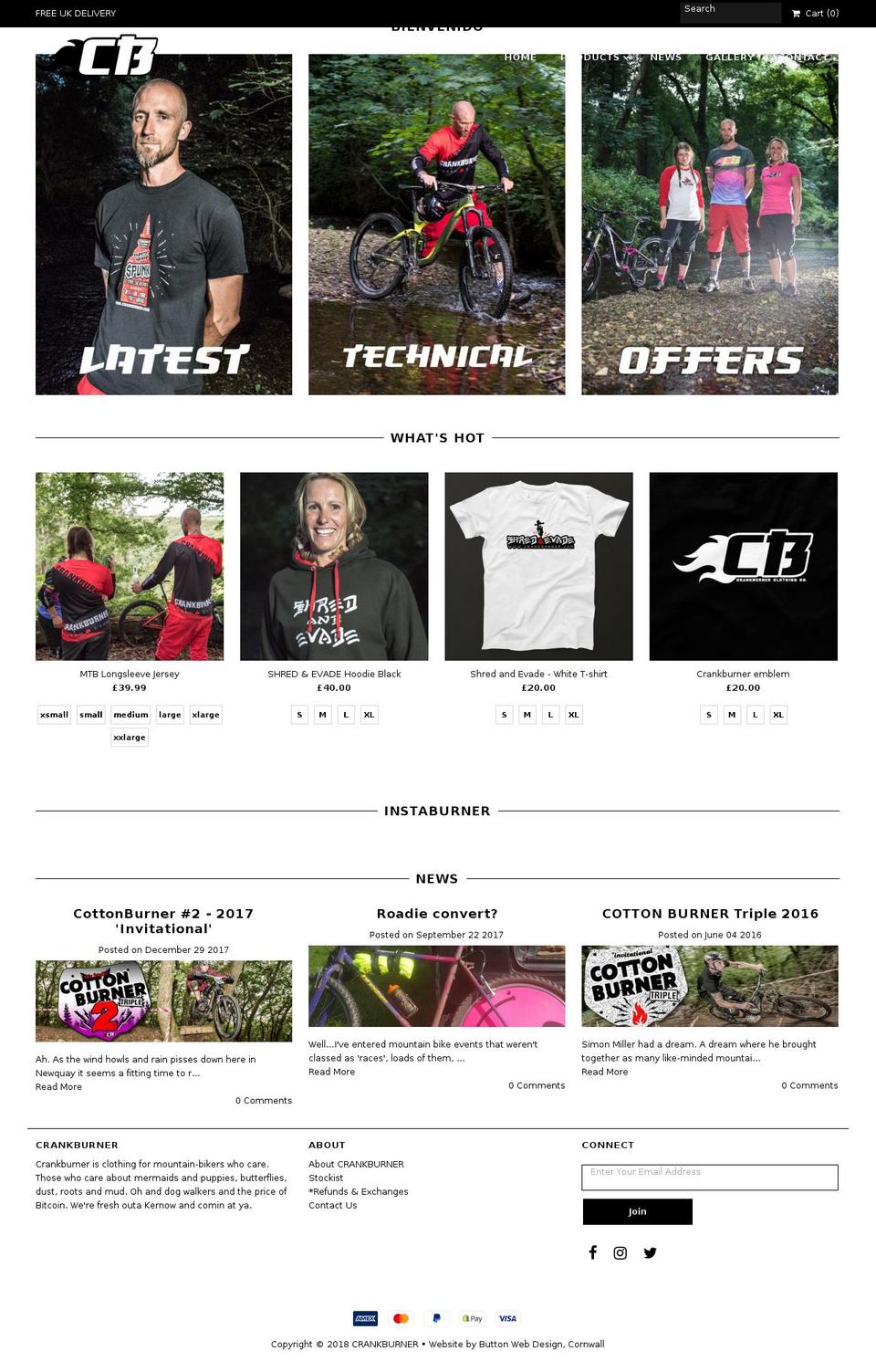 crankburner.com — Shopify storefront screenshot