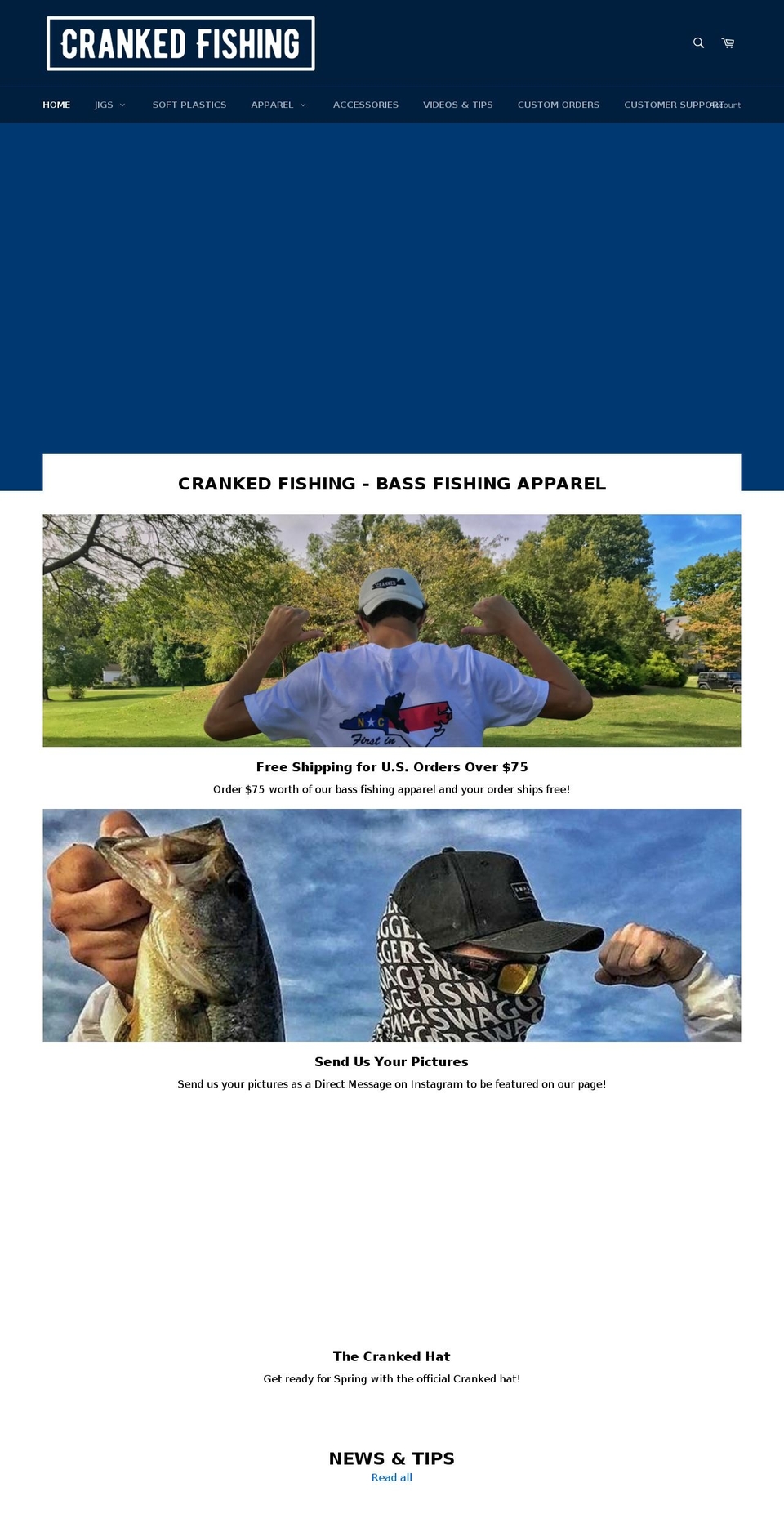 cranked-fishing.com — Shopify storefront screenshot