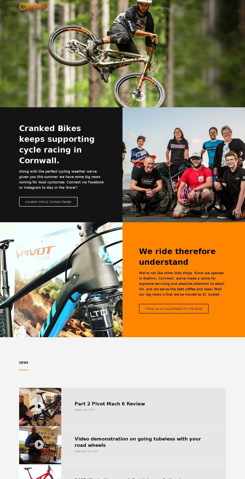 crankedbikes.com — Shopify storefront screenshot