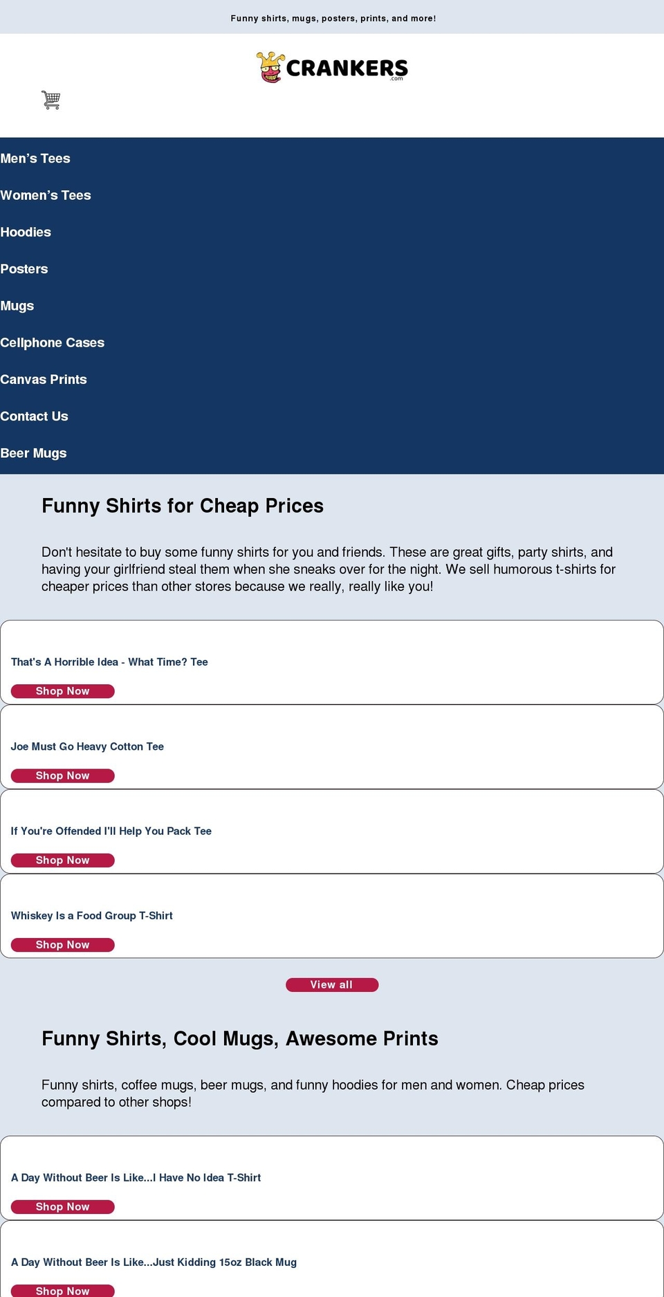 crankersmerch.myshopify.com shopify website screenshot