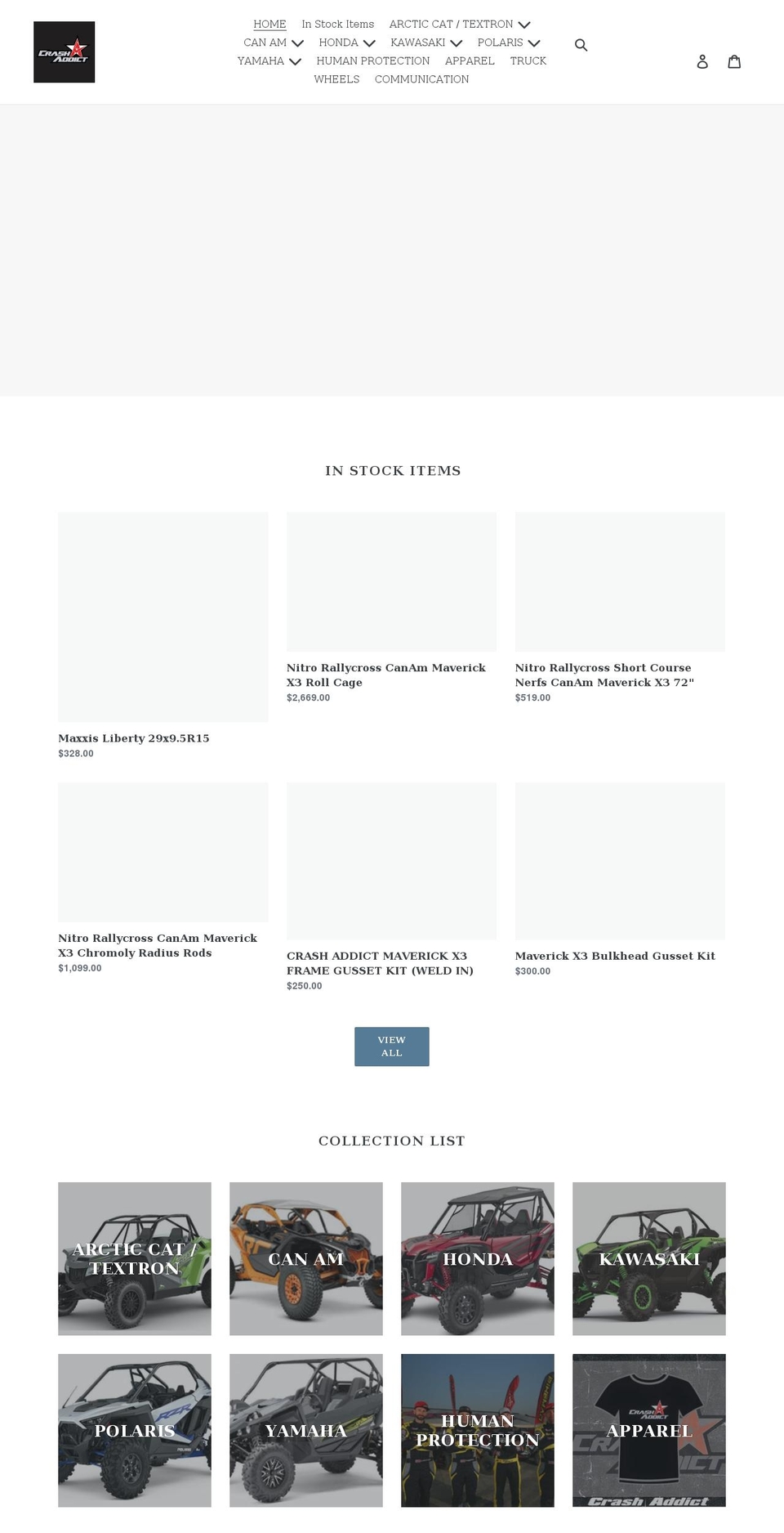 crashaddictind.com shopify website screenshot