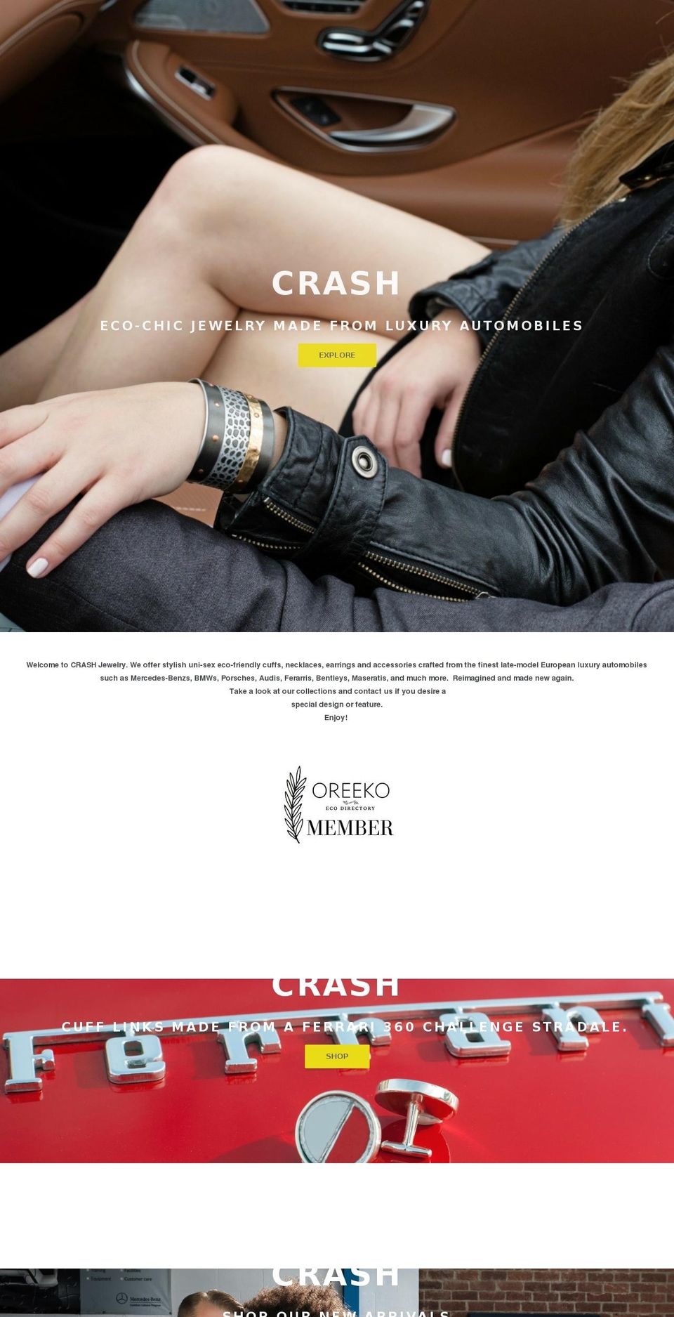 crashjewelry.com shopify website screenshot