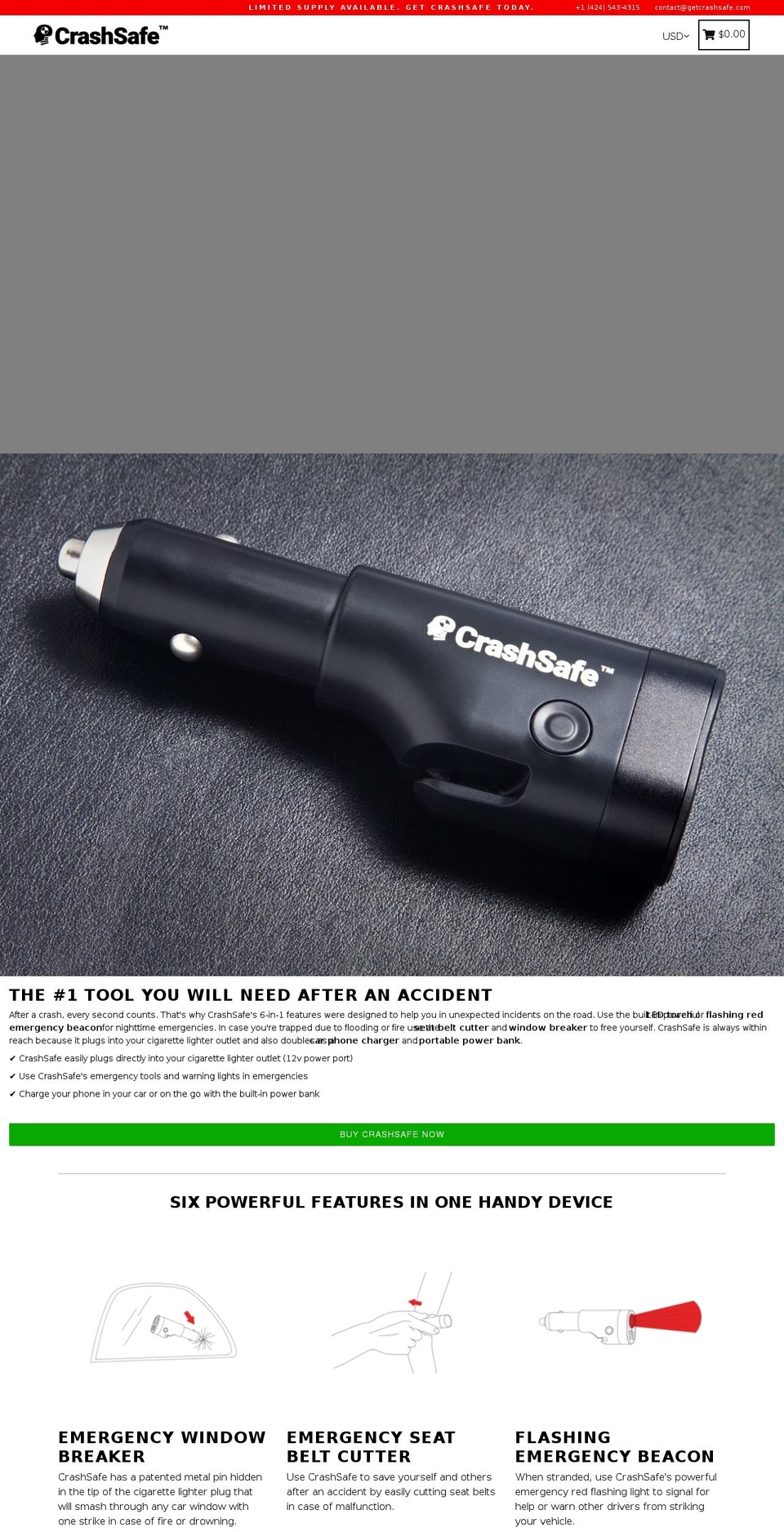 crashsafe.com — Shopify storefront screenshot