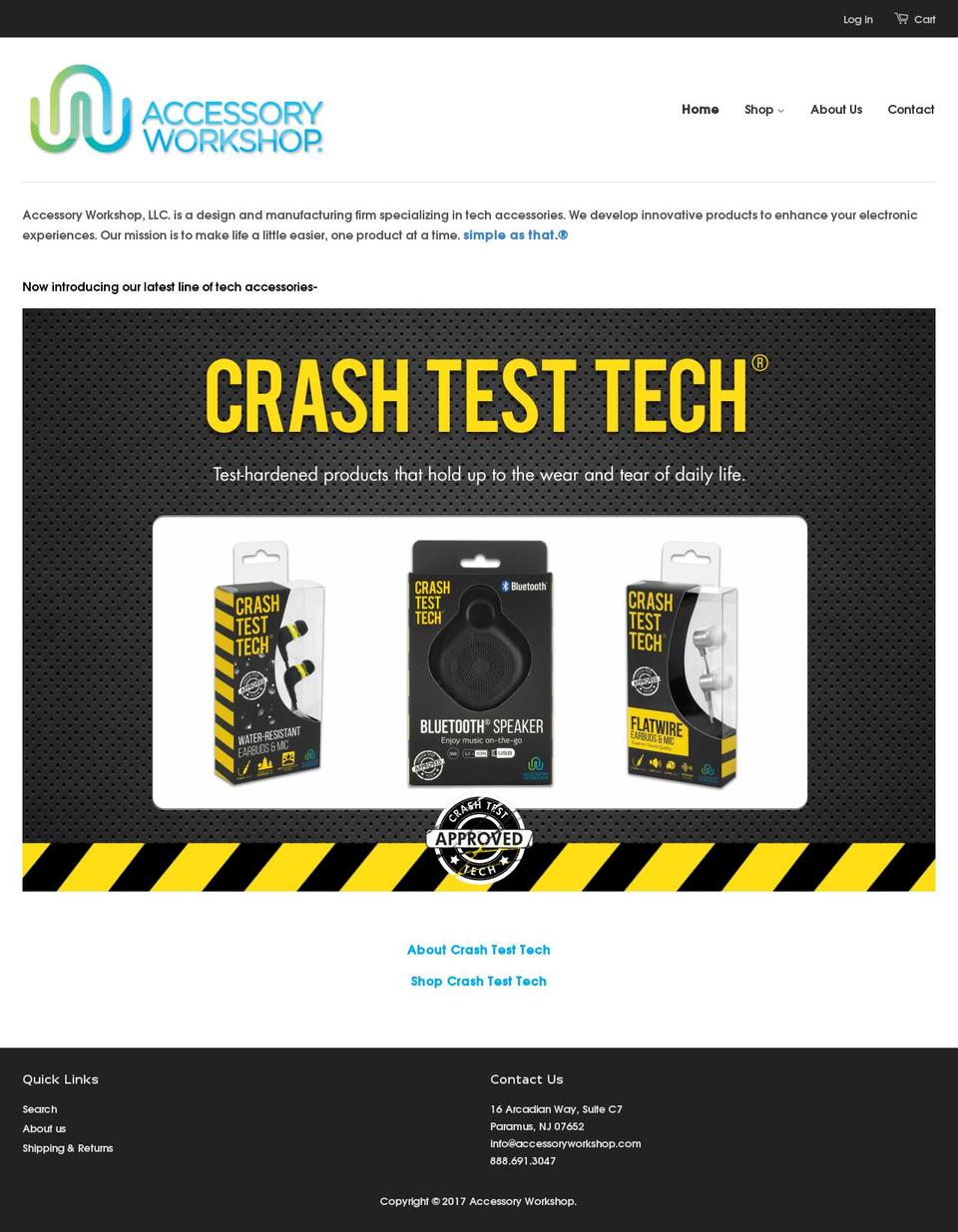 crashtesttech.com shopify website screenshot