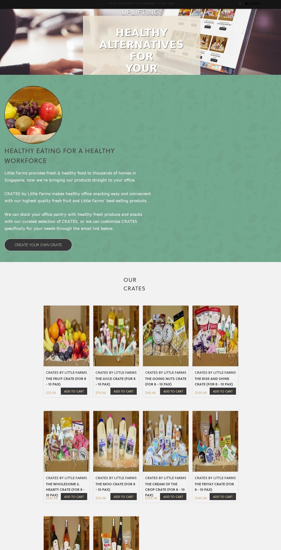 cratesbylittlefarms.com — Shopify storefront screenshot