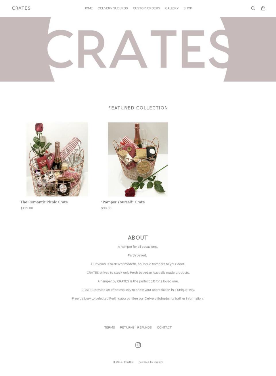 cratesgifts.com — Shopify storefront screenshot