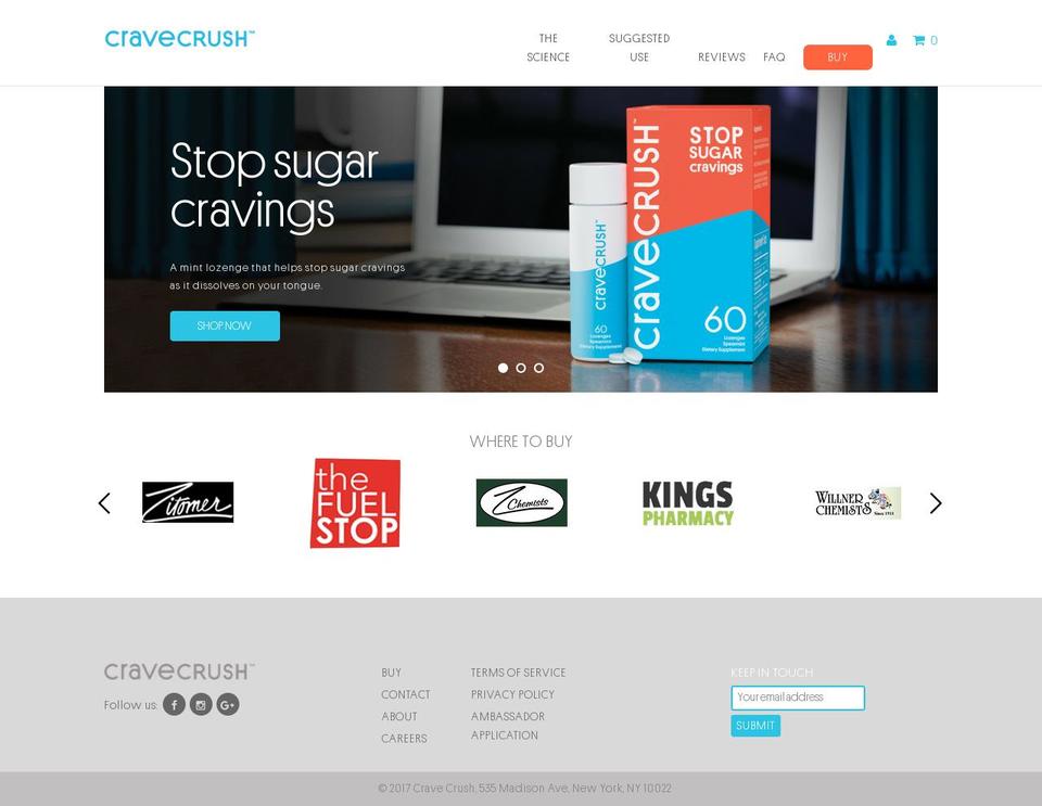 Crave Shopify theme site example crave-crush.com