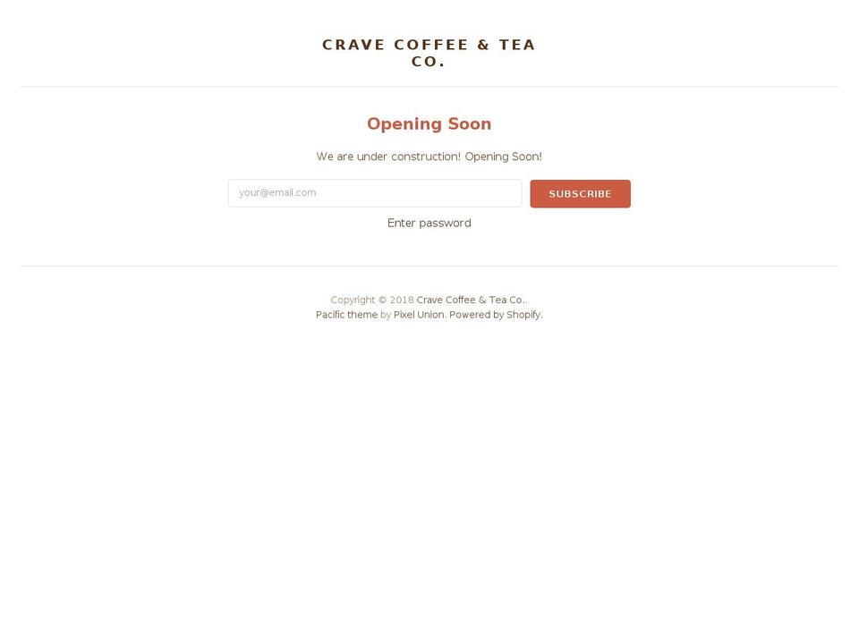 cravecoffeetea.com — Shopify storefront screenshot