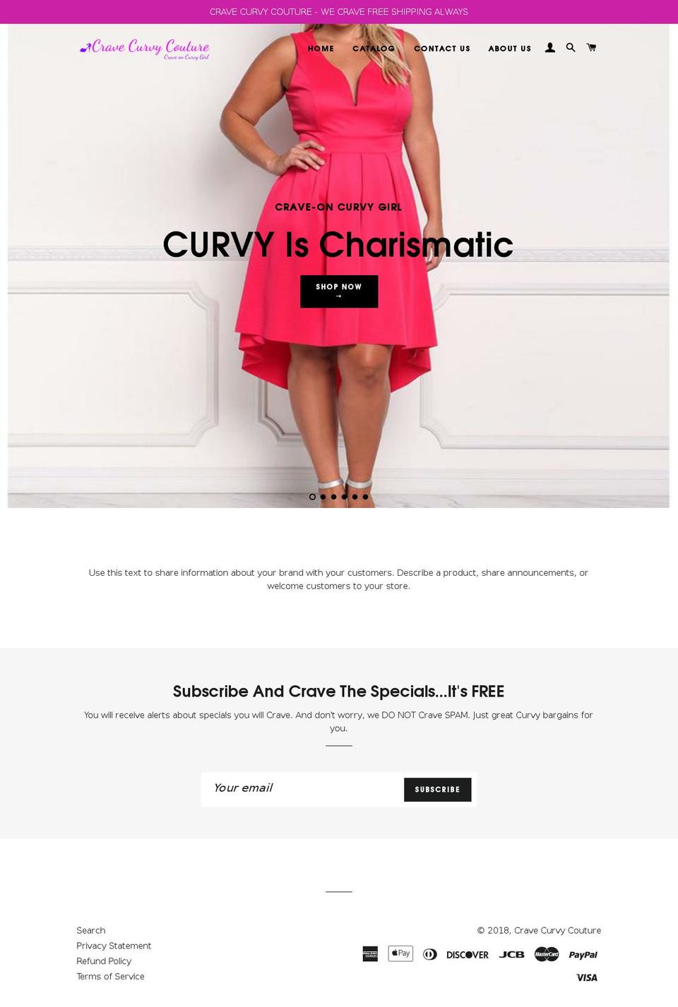 cravecurvycouture.com — Shopify storefront screenshot