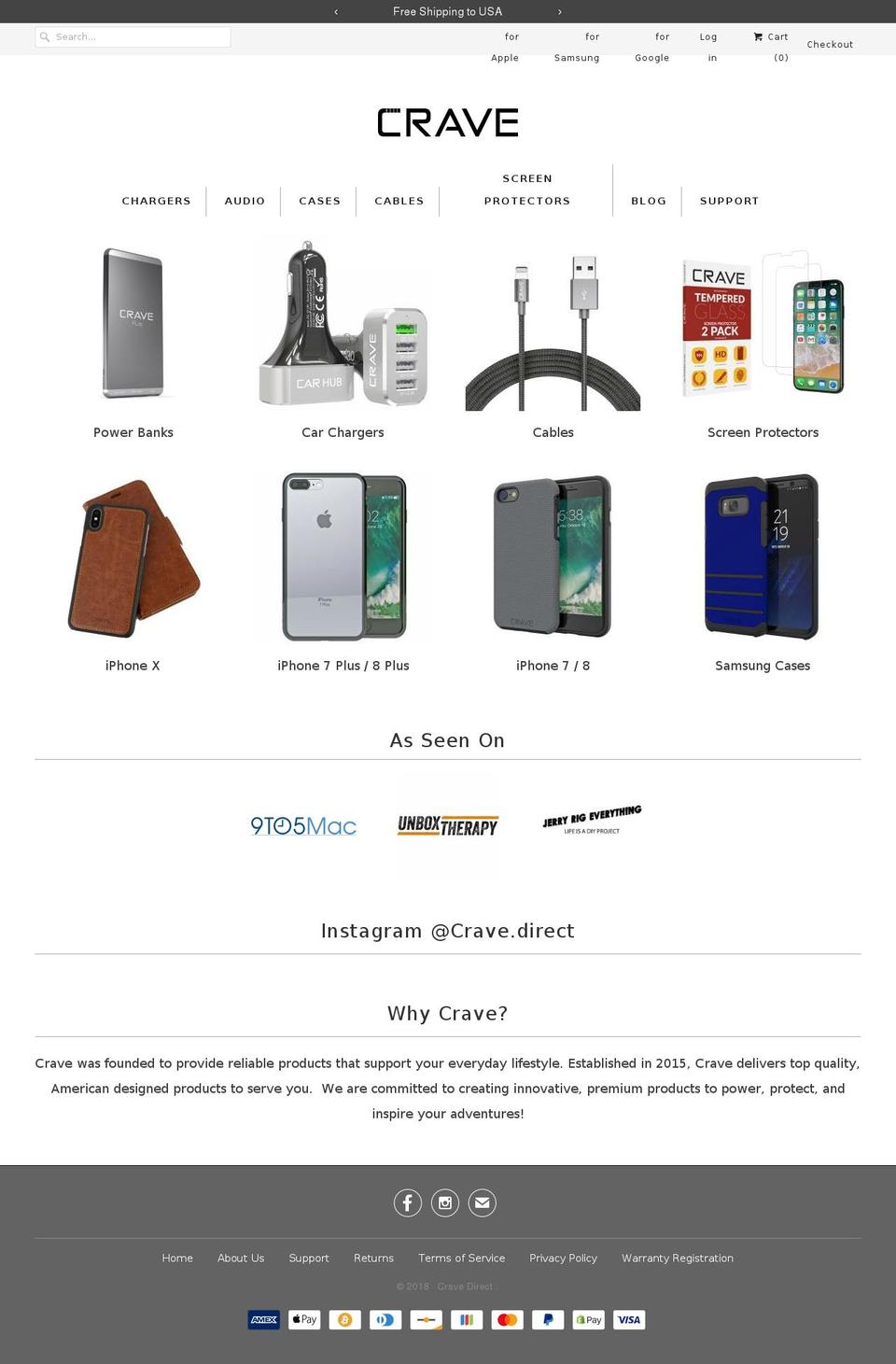 cravedirect.com shopify website screenshot