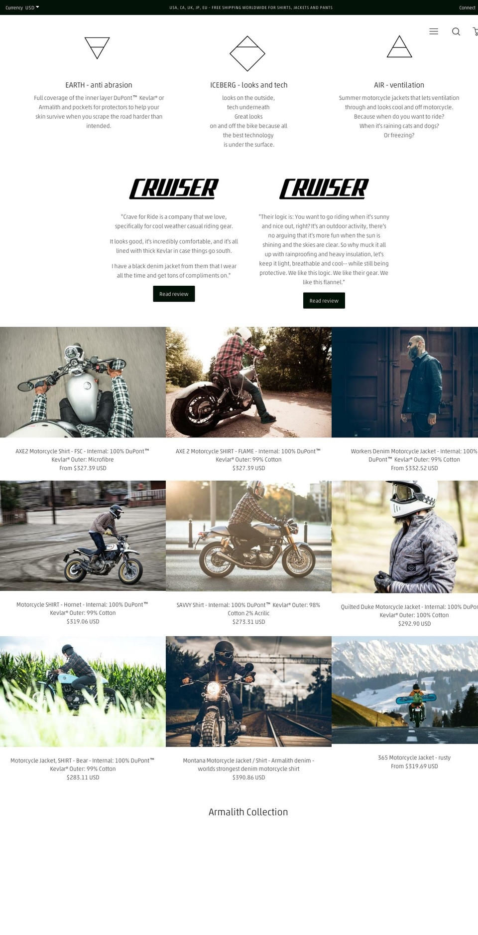 craveforride.com shopify website screenshot