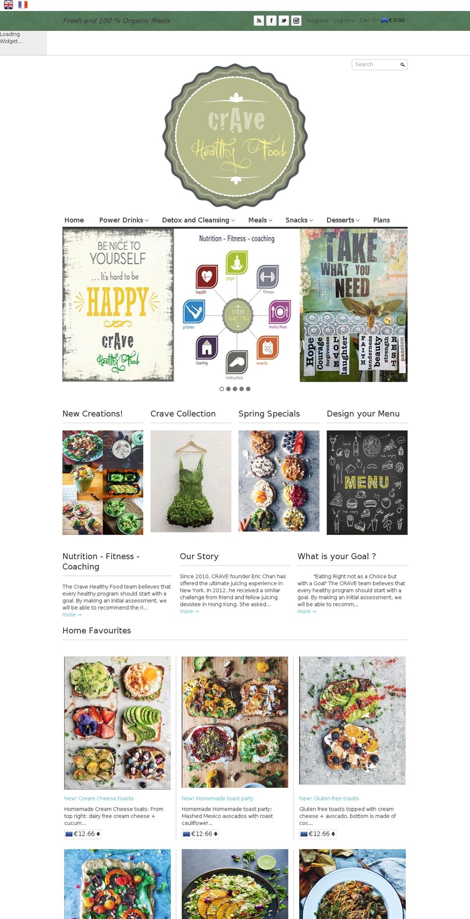 Clean Shopify theme site example cravehealthyfood.com