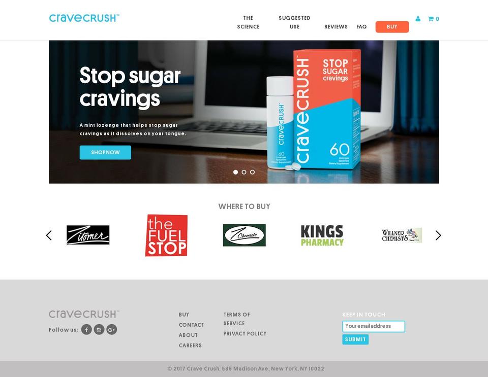 Crave Shopify theme site example cravekrush.com
