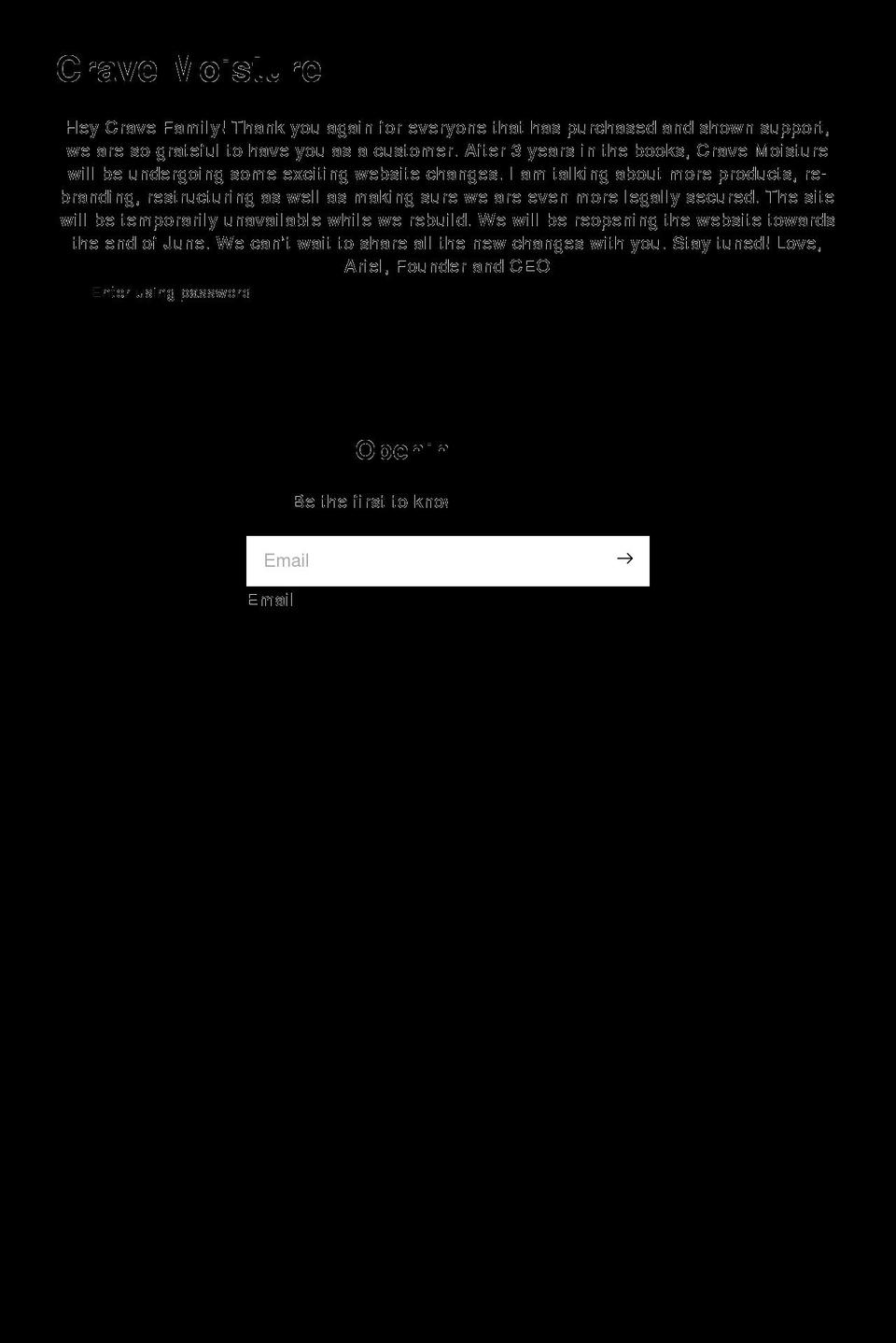 cravemoisture.com — Shopify storefront screenshot