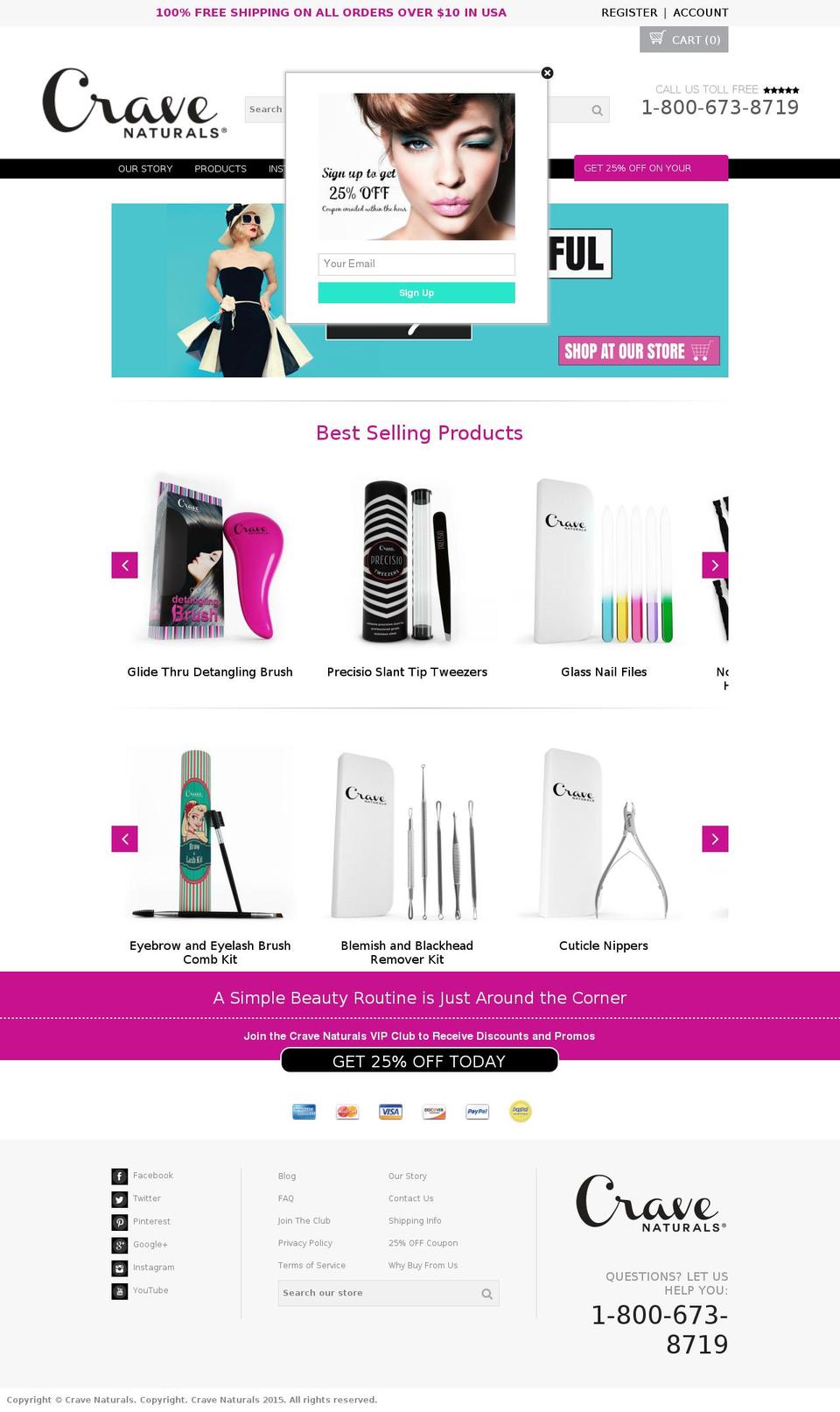 cravenaturals.com shopify website screenshot