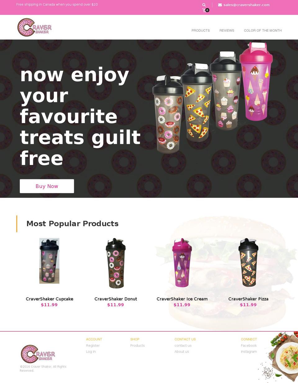 cravershaker.com — Shopify storefront screenshot