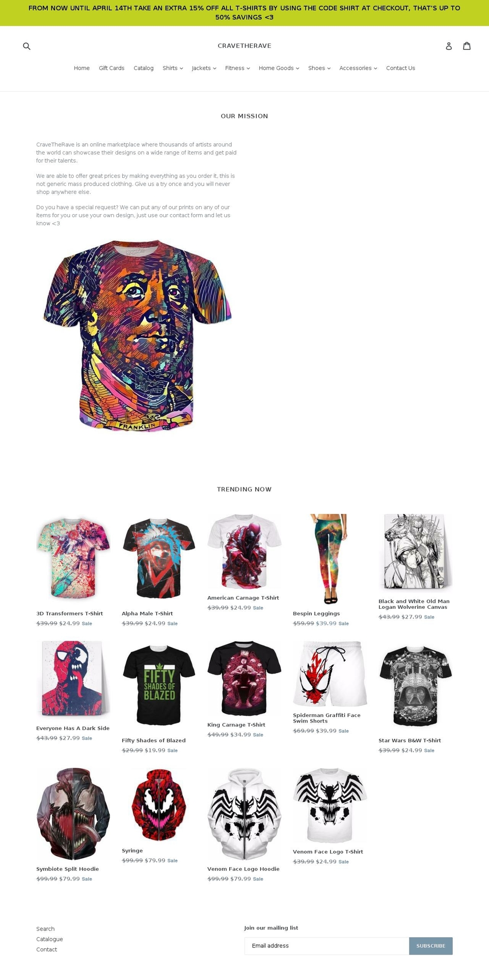 cravetherave.com shopify website screenshot