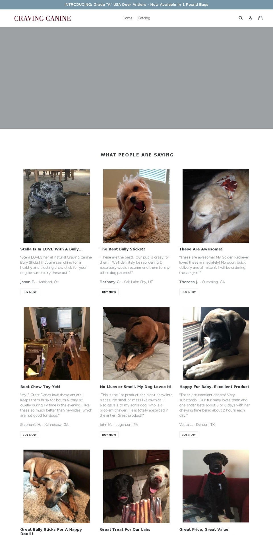 cravingcanine.com shopify website screenshot
