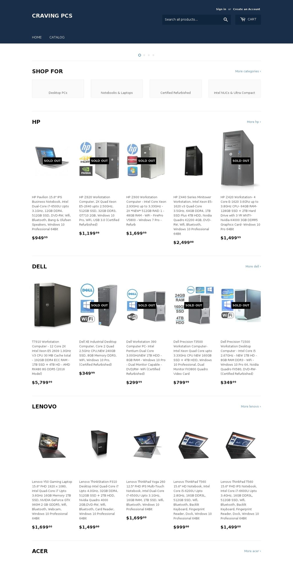 cravingpcs.com shopify website screenshot