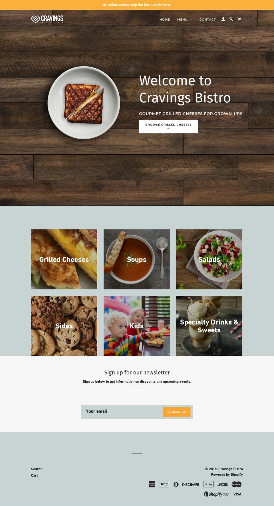 cravingsbistro.com — Shopify storefront screenshot