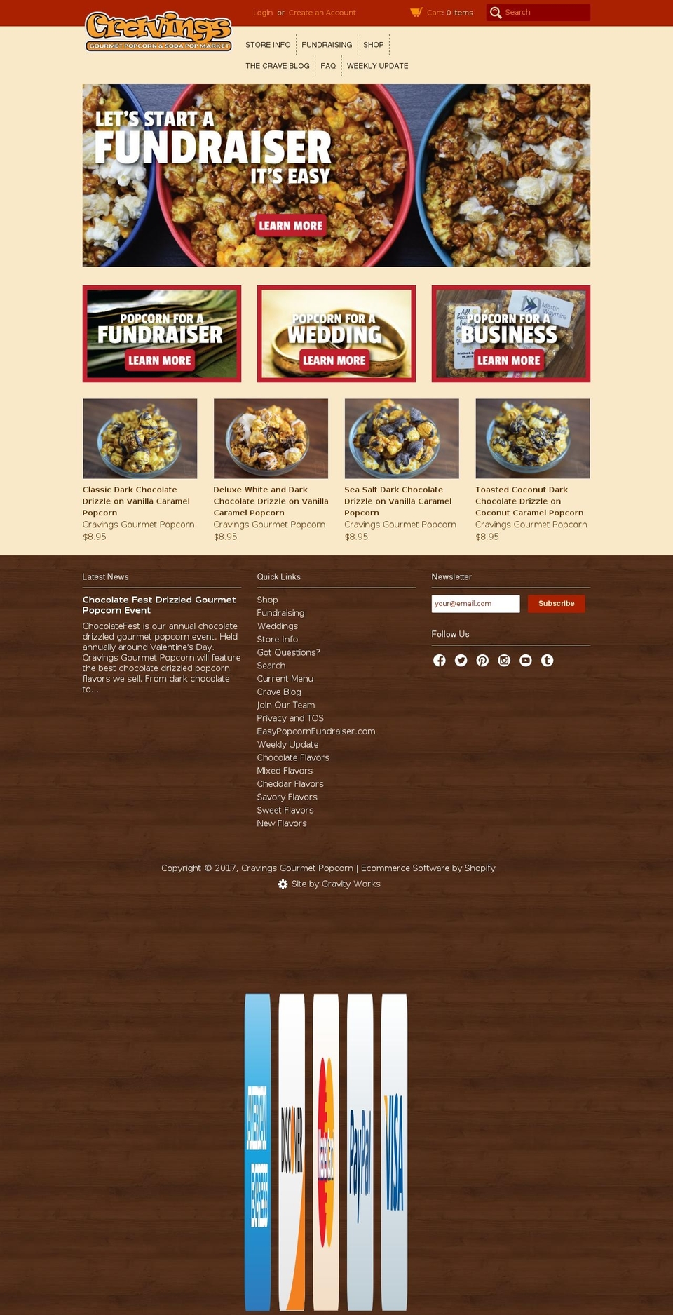 Cravings Custom Shopify theme site example cravingsgourmetpopcorn.com