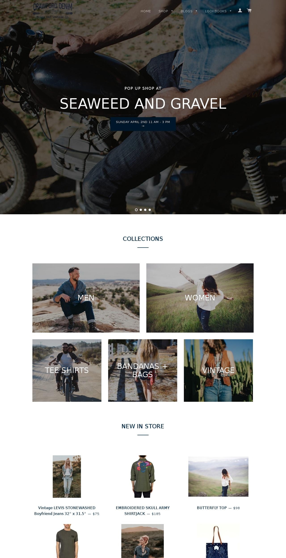 crawford-denim.com shopify website screenshot