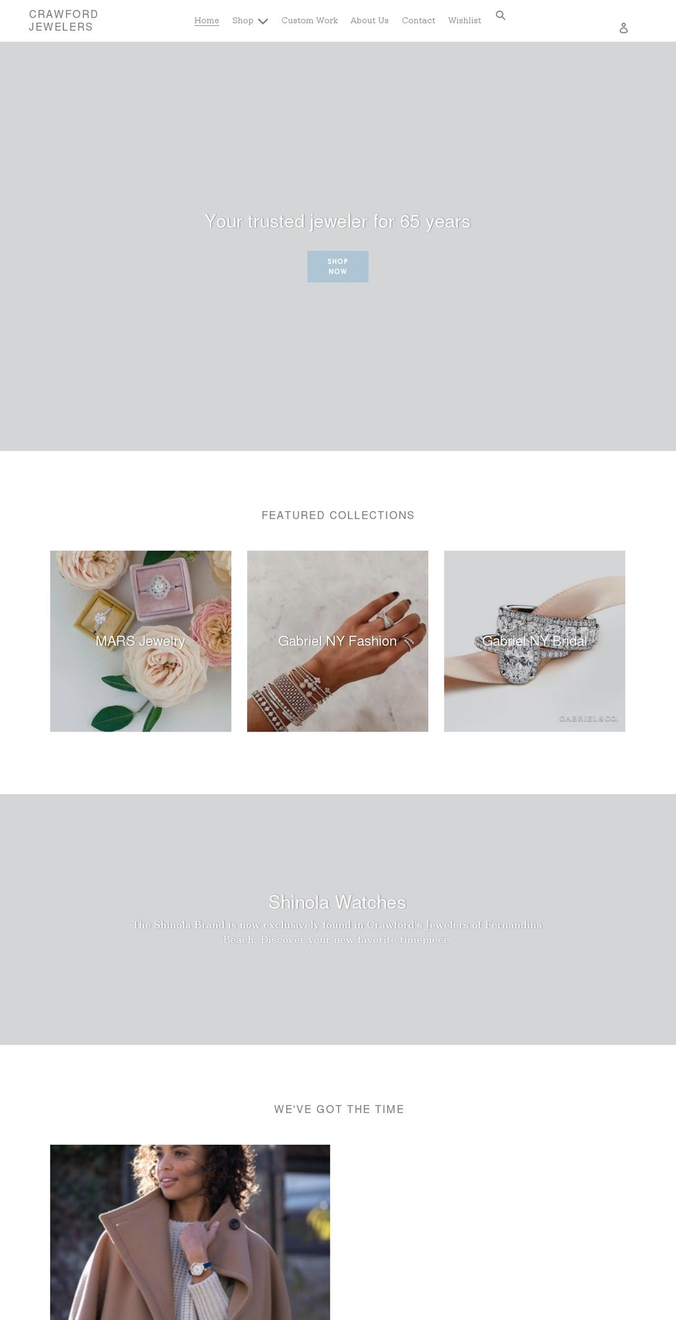 crawfordjewelers.com shopify website screenshot