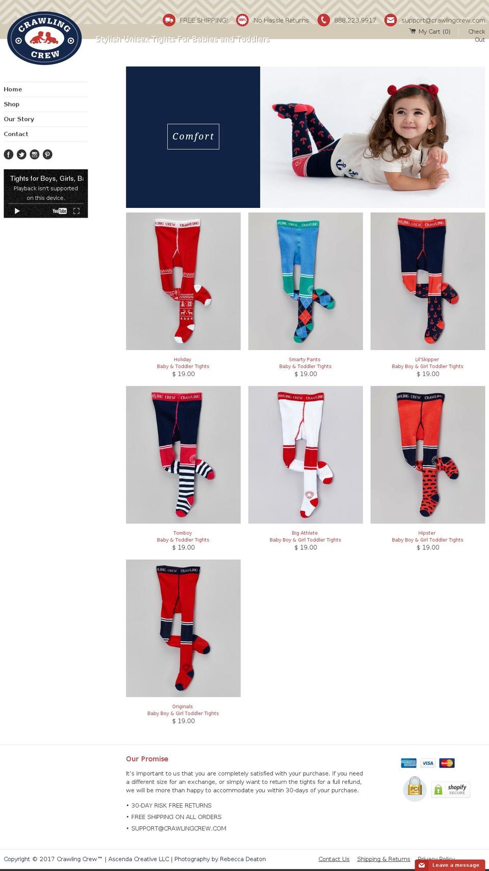 crawlingcrew.com shopify website screenshot