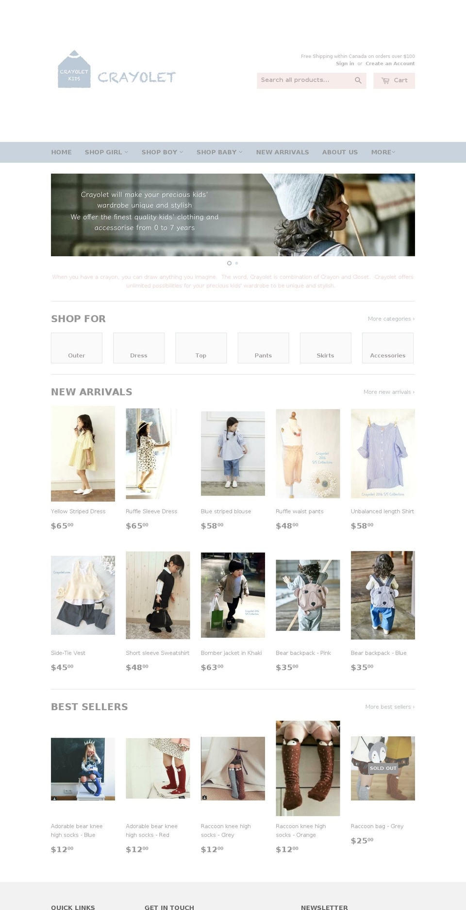 crayolet.com — Shopify storefront screenshot