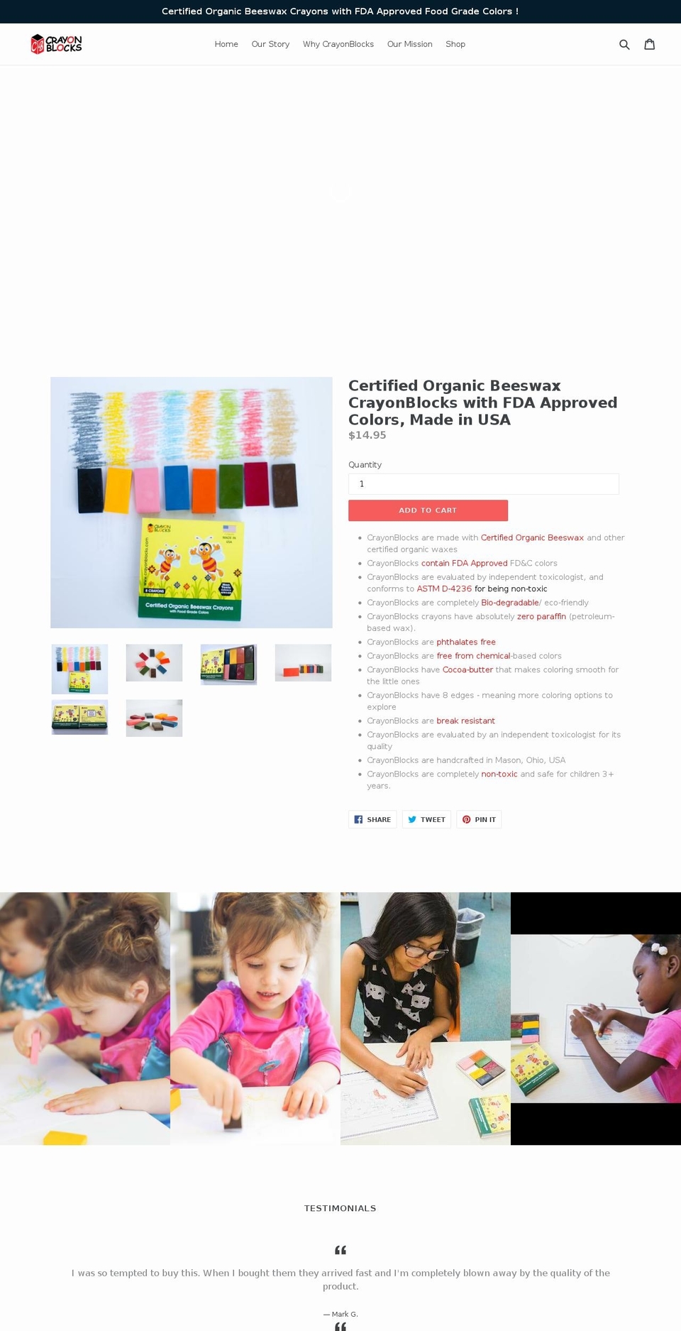 crayonblocks.com — Shopify storefront screenshot