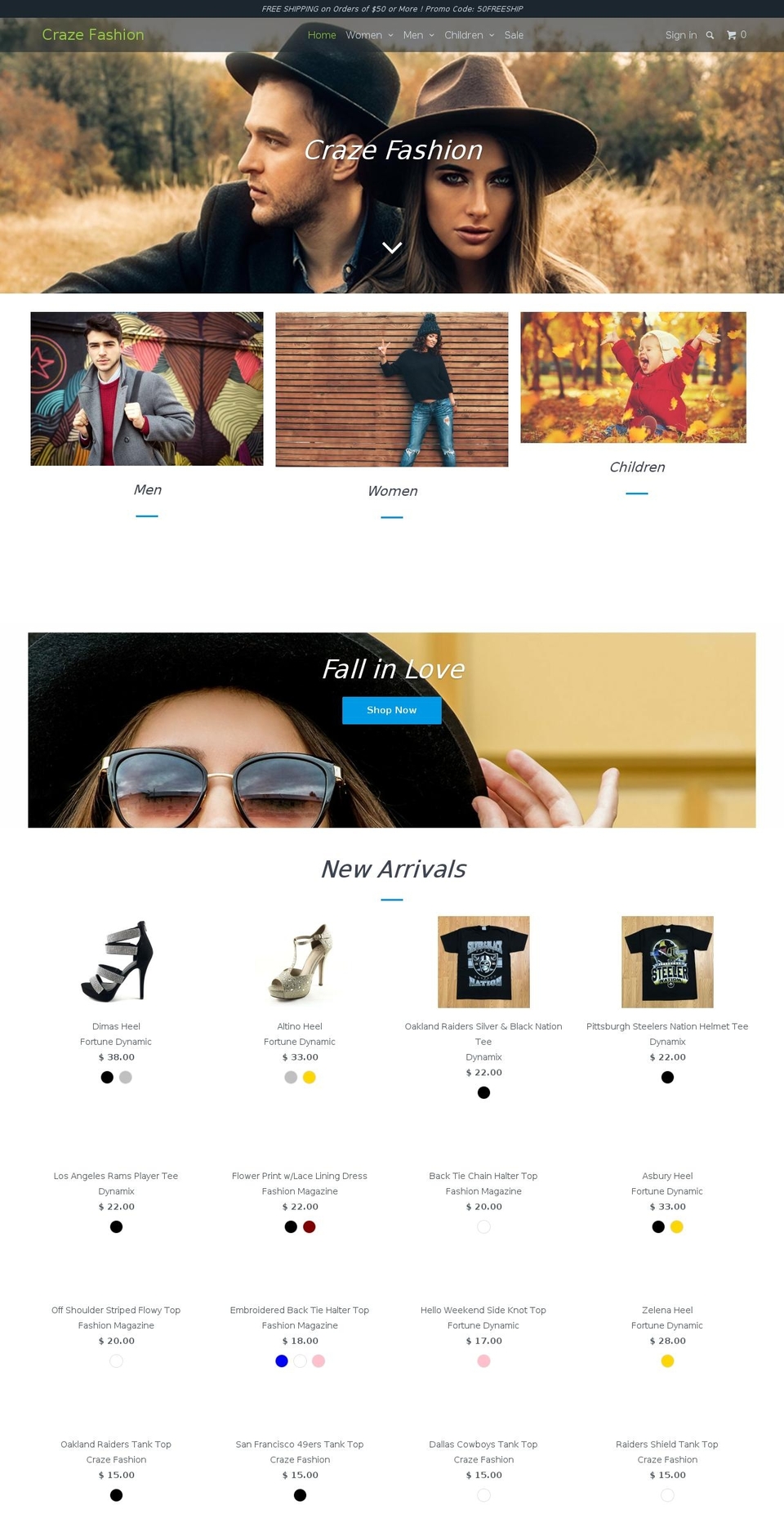 craze-fashion.com shopify website screenshot