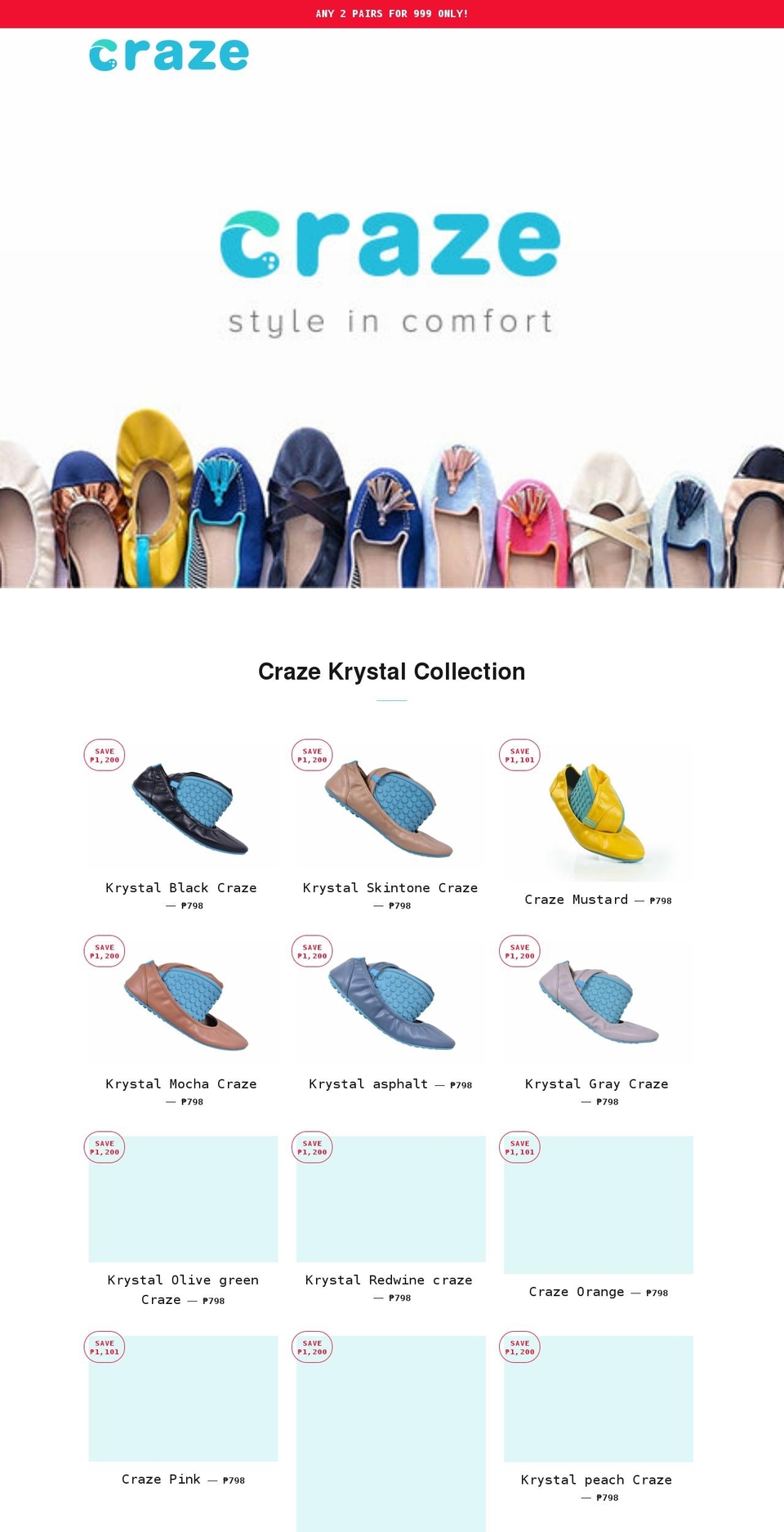 craze.shoes shopify website screenshot