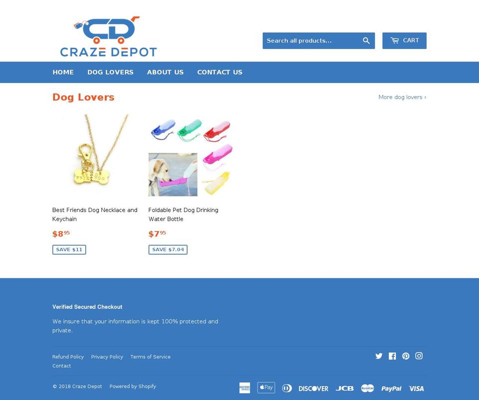 crazedepot.com — Shopify storefront screenshot