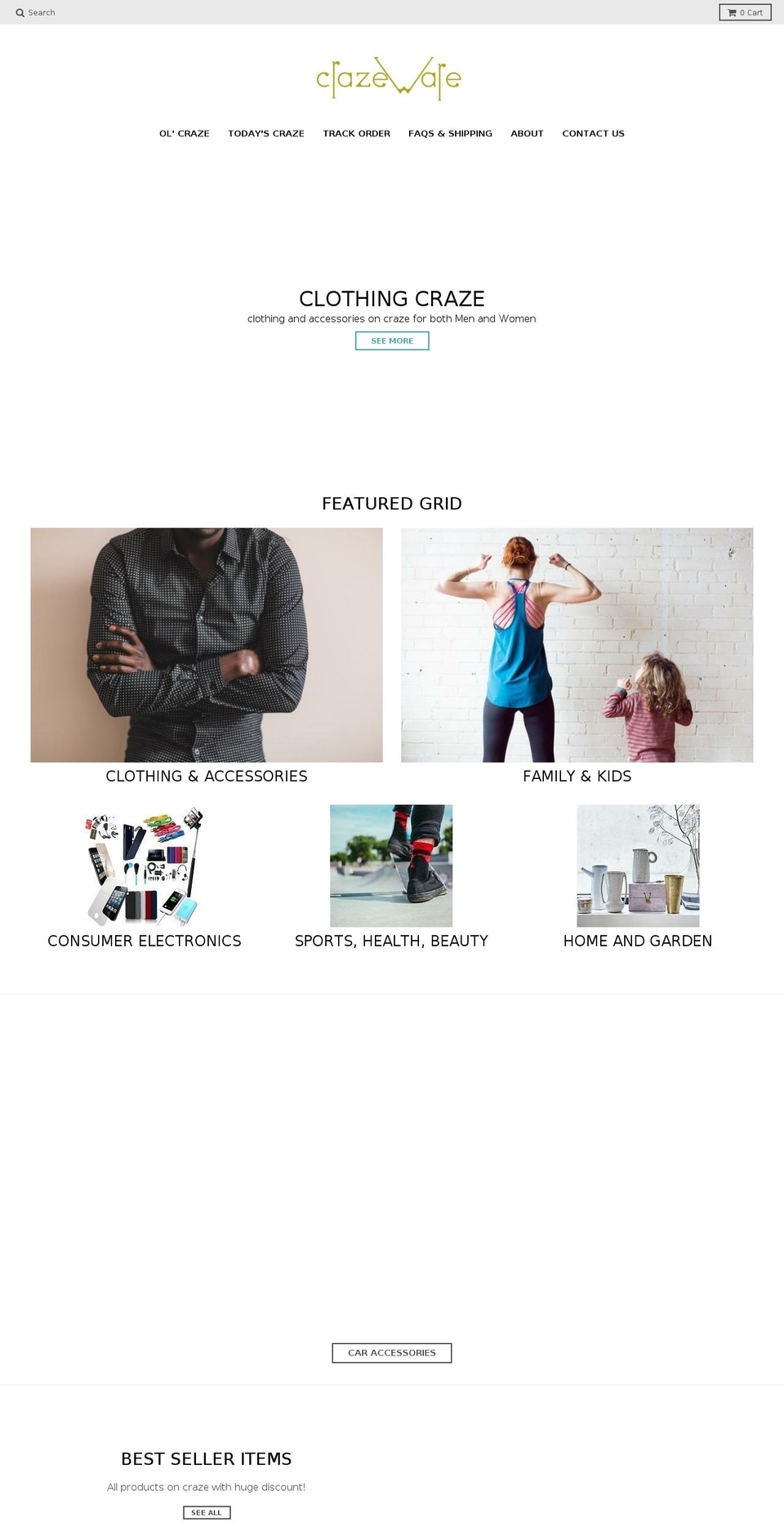 crazeware.com — Shopify storefront screenshot