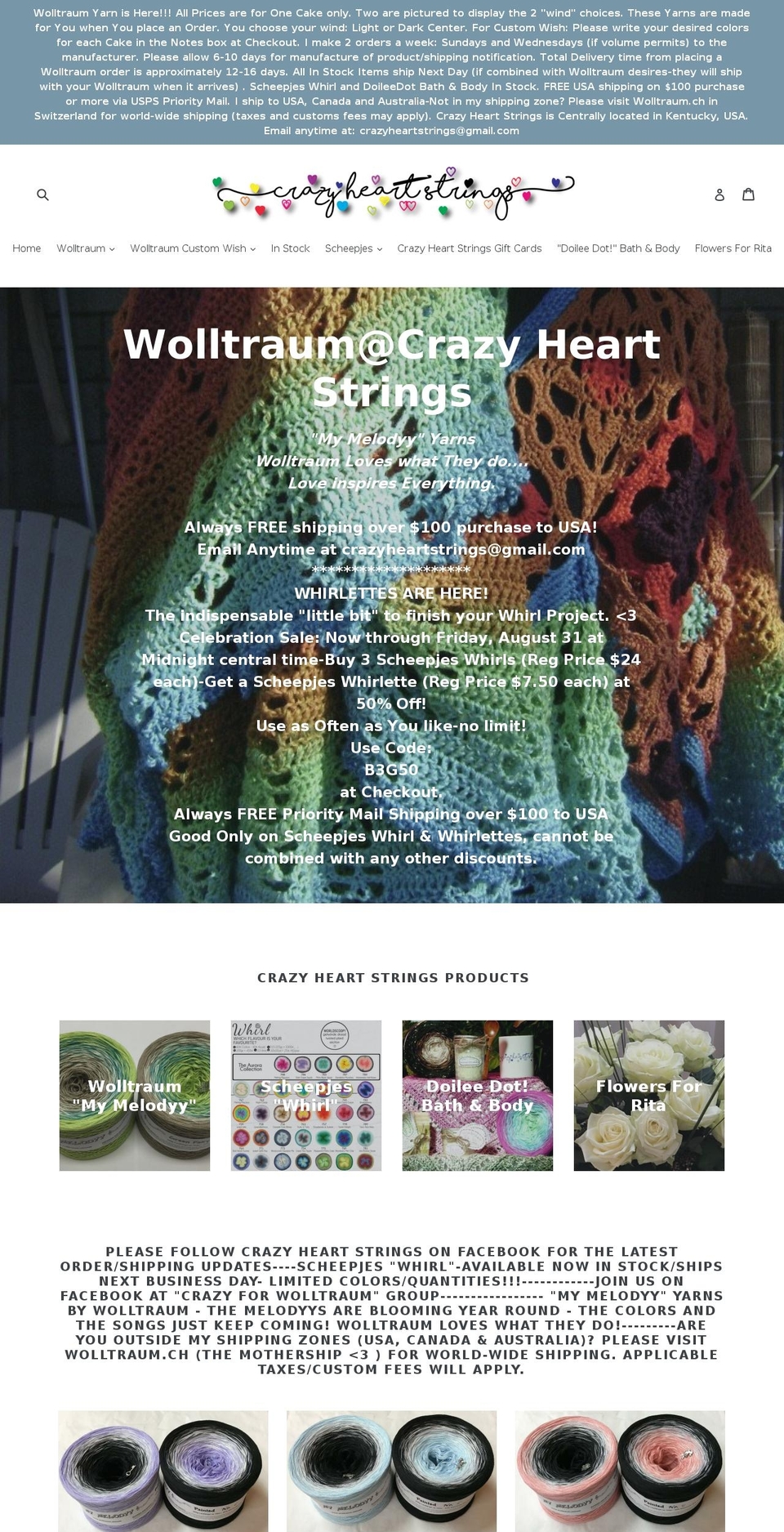 crazy-heart-strings.com shopify website screenshot