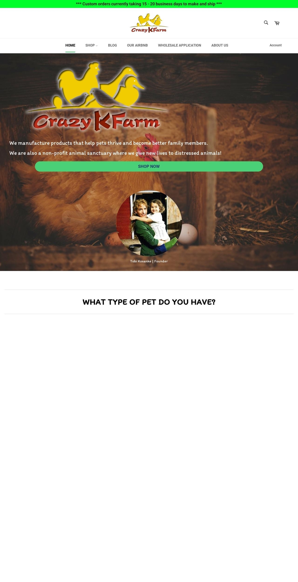 crazy-k-farm.myshopify.com shopify website screenshot