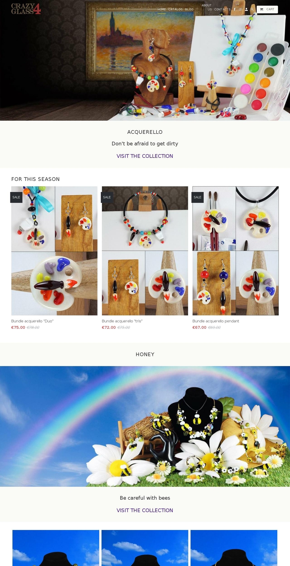 crazy4glass.com shopify website screenshot