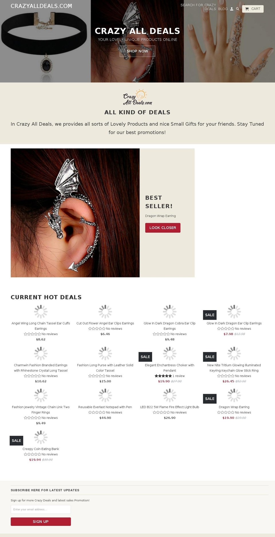 crazyalldeals.com — Shopify storefront screenshot