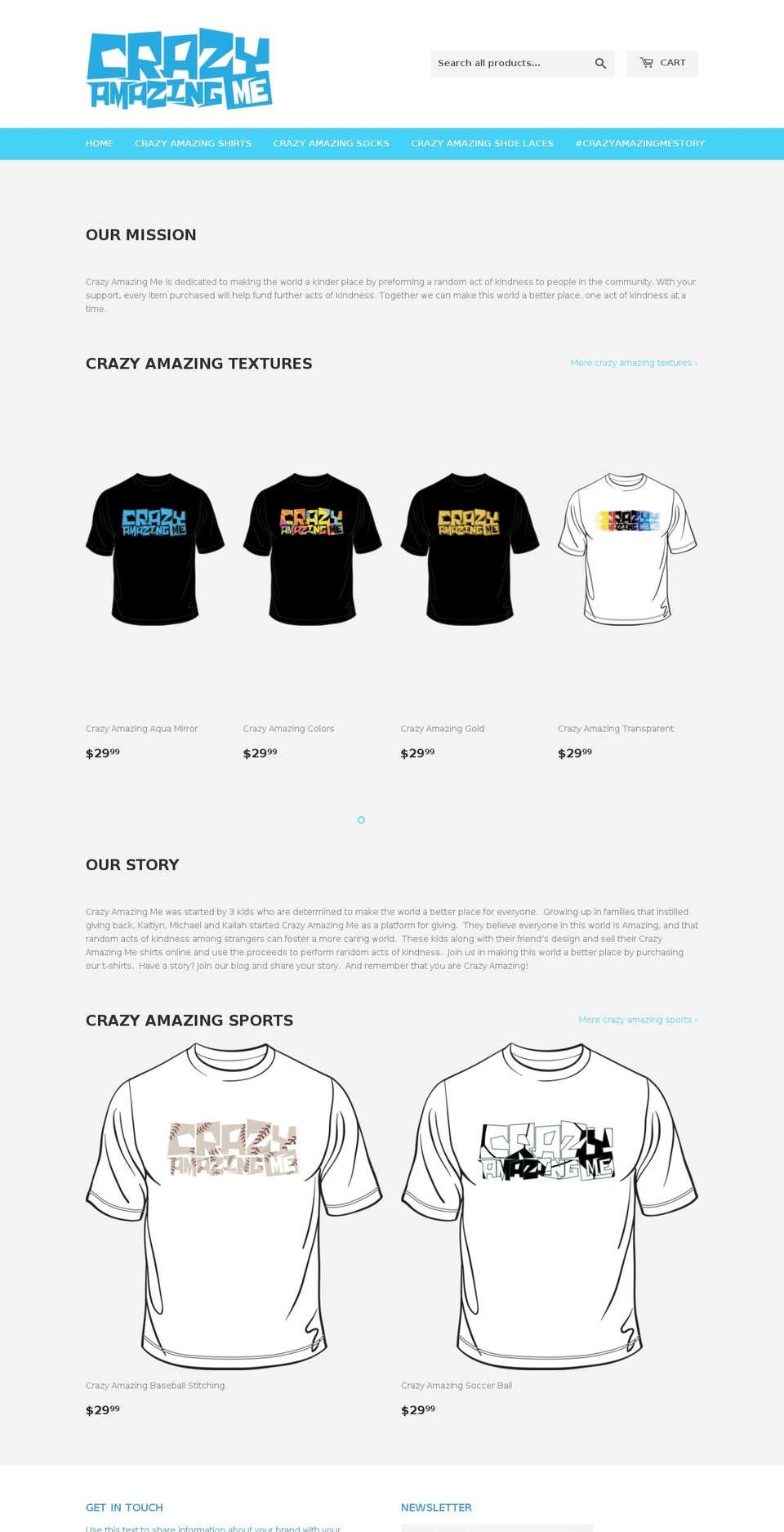 crazyamazingme.com — Shopify storefront screenshot