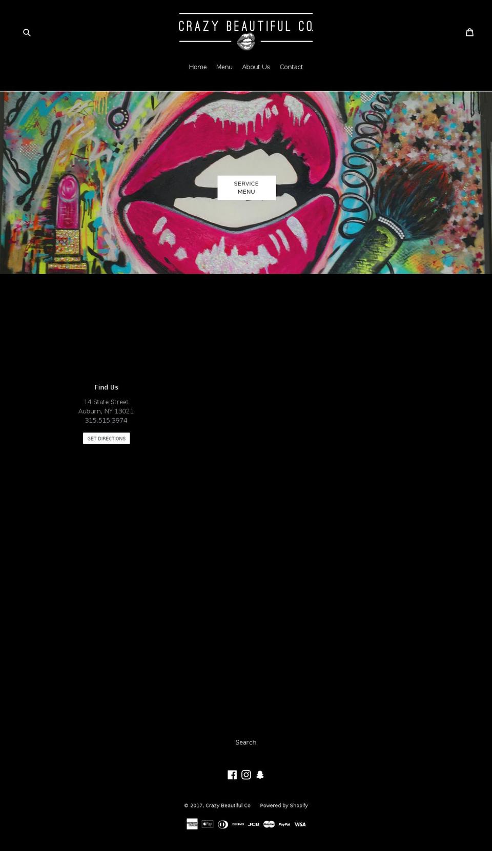 crazybeautifulco.com shopify website screenshot