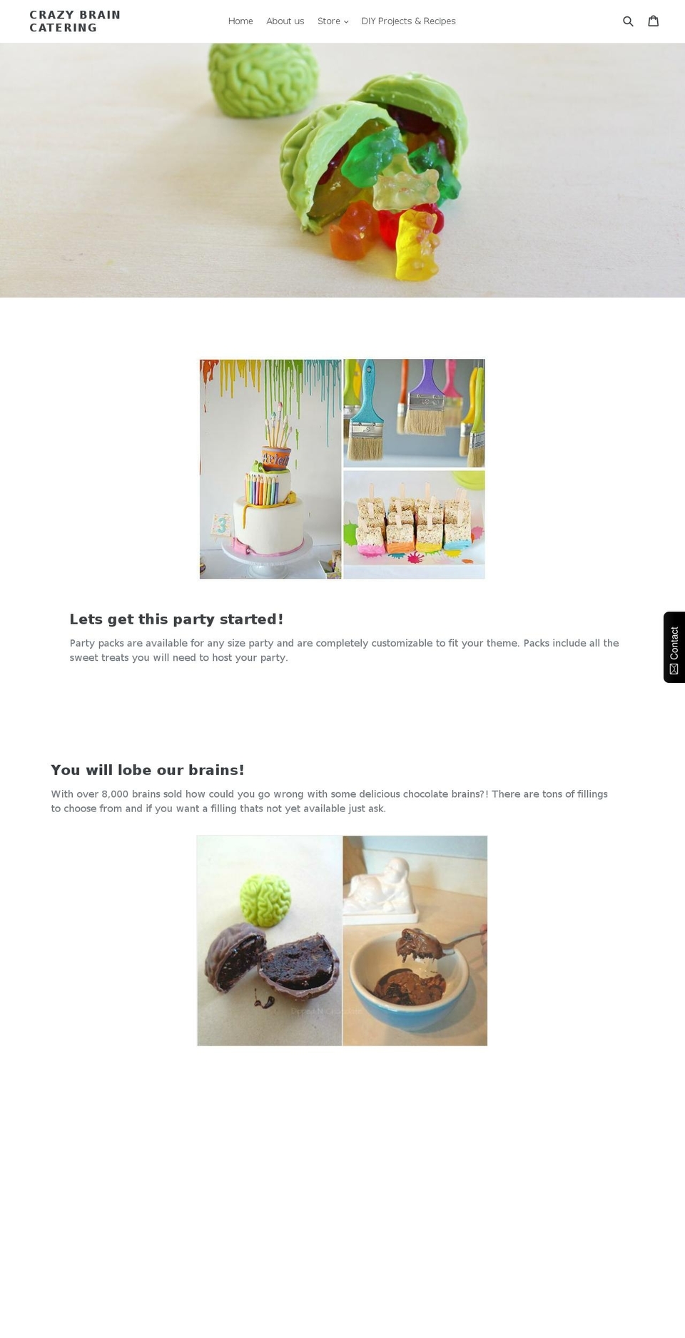 crazybrainchocolates.com — Shopify storefront screenshot