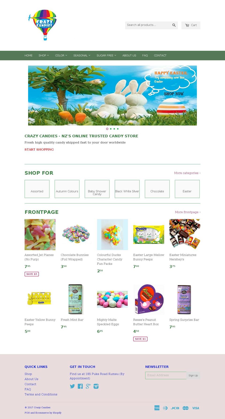 crazycandies.co.nz shopify website screenshot