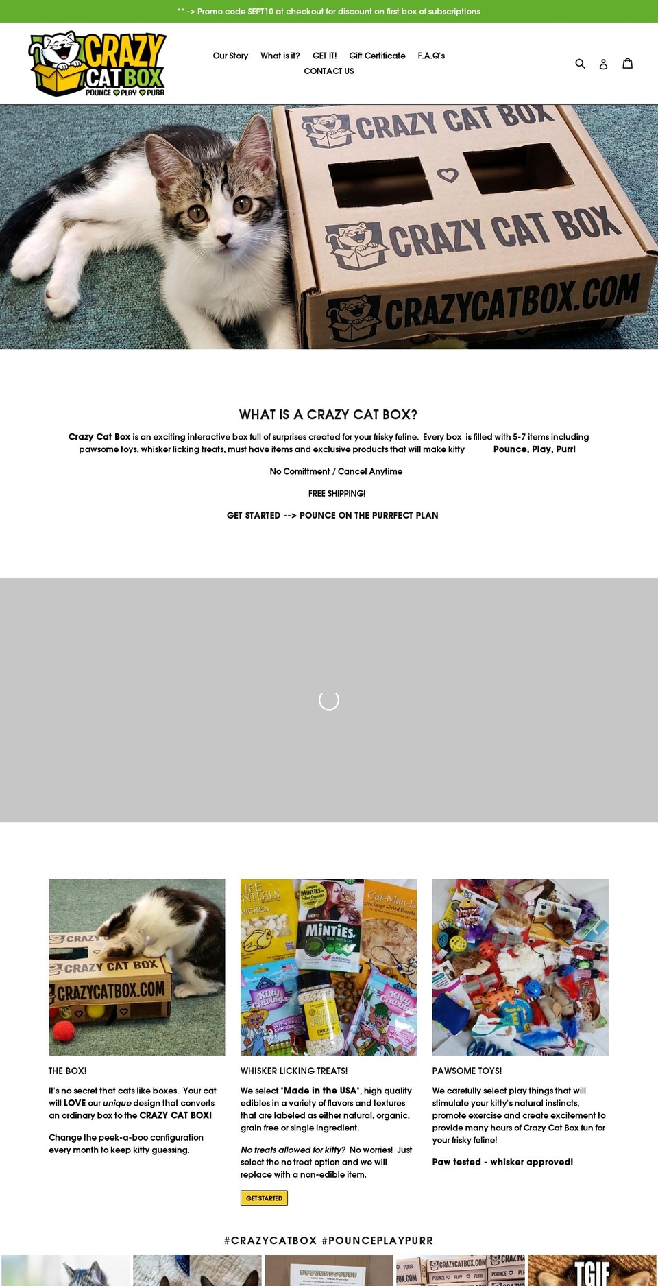 crazycatbox.com — Shopify storefront screenshot