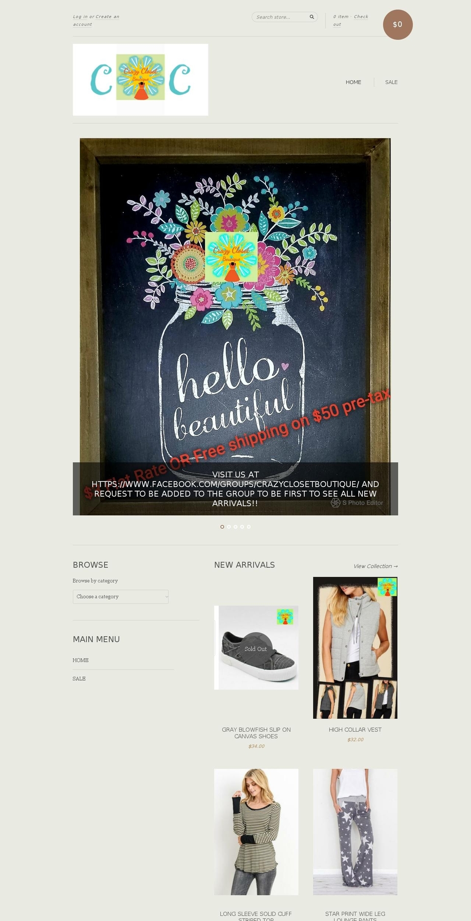 crazyclosetboutique.com shopify website screenshot